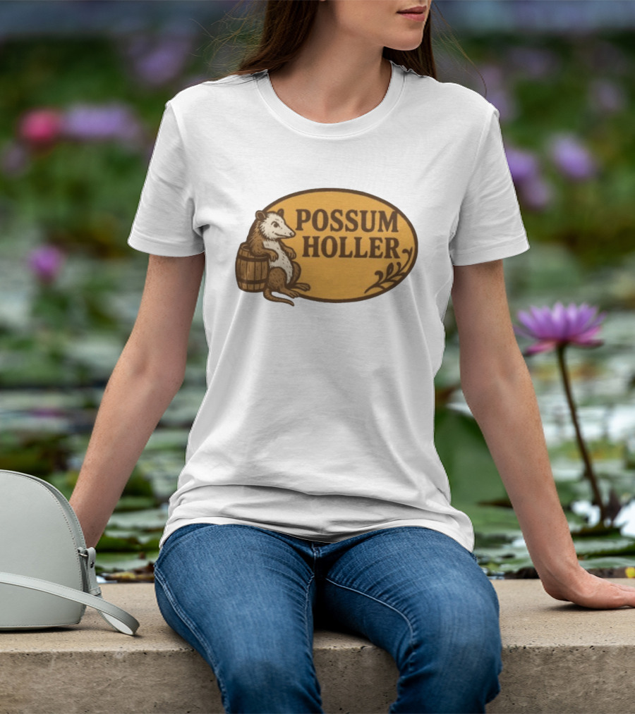 Possum Holler Rustic Opossum With Barrel T-Shirt