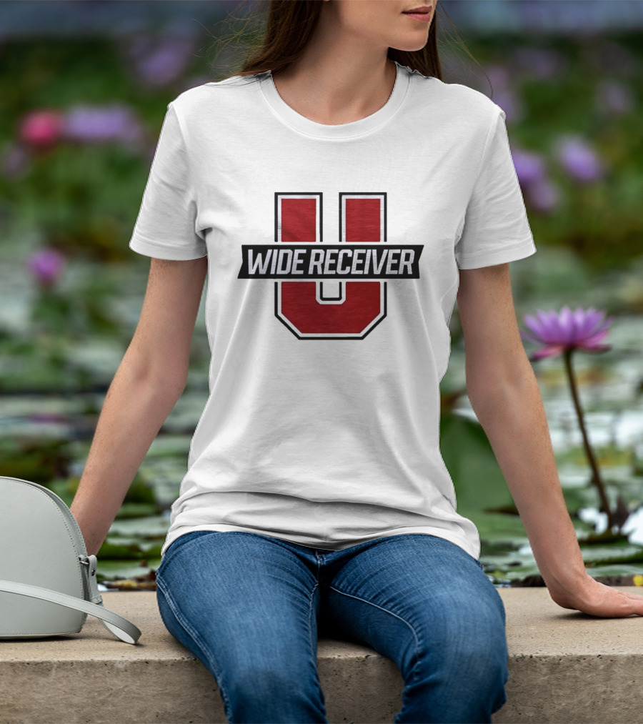 Wide Receiver U Team Red Black Block Lettering T-Shirt