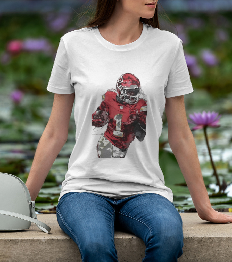 Kansas City Chiefs Xavier Worthy Football Player Number One T-Shirt