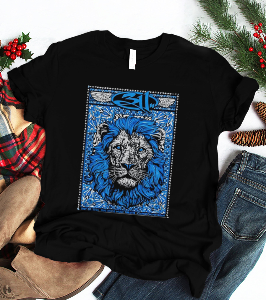 311 Live At Pine Knob Music Theatre July 30 2026 Lion Artwork Clarkson Michigan T-Shirt