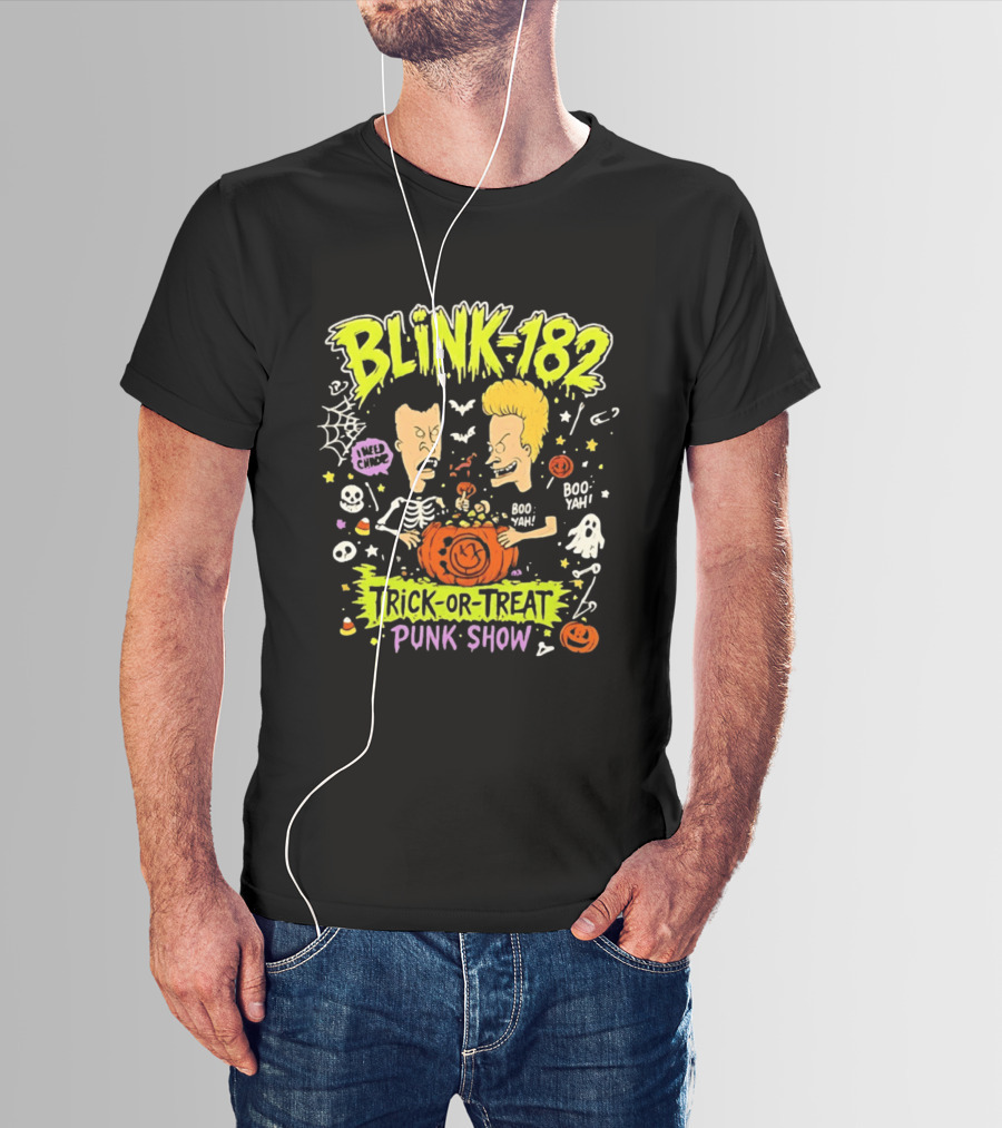 Blink 182 Beavis And Butt Head Halloween Trick Or Treat Punk Show T-Shirt
