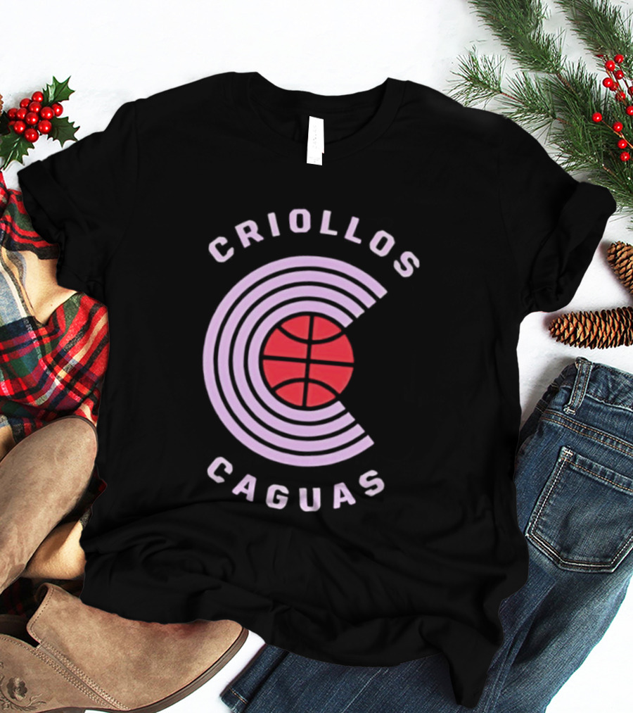 Criollos De Caguas Basketball Team Retro Style Logo Sports T-Shirt