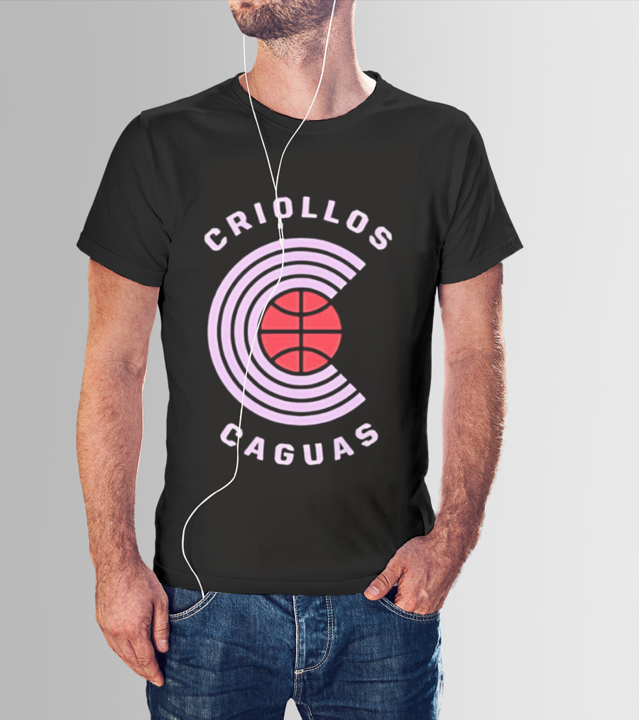 Criollos De Caguas Basketball Team Retro Style Logo Sports T-Shirt