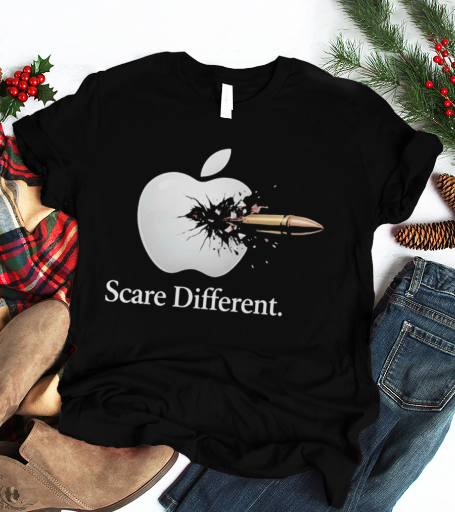 Scare Different Apple Bullet Hole Explosion T-Shirt