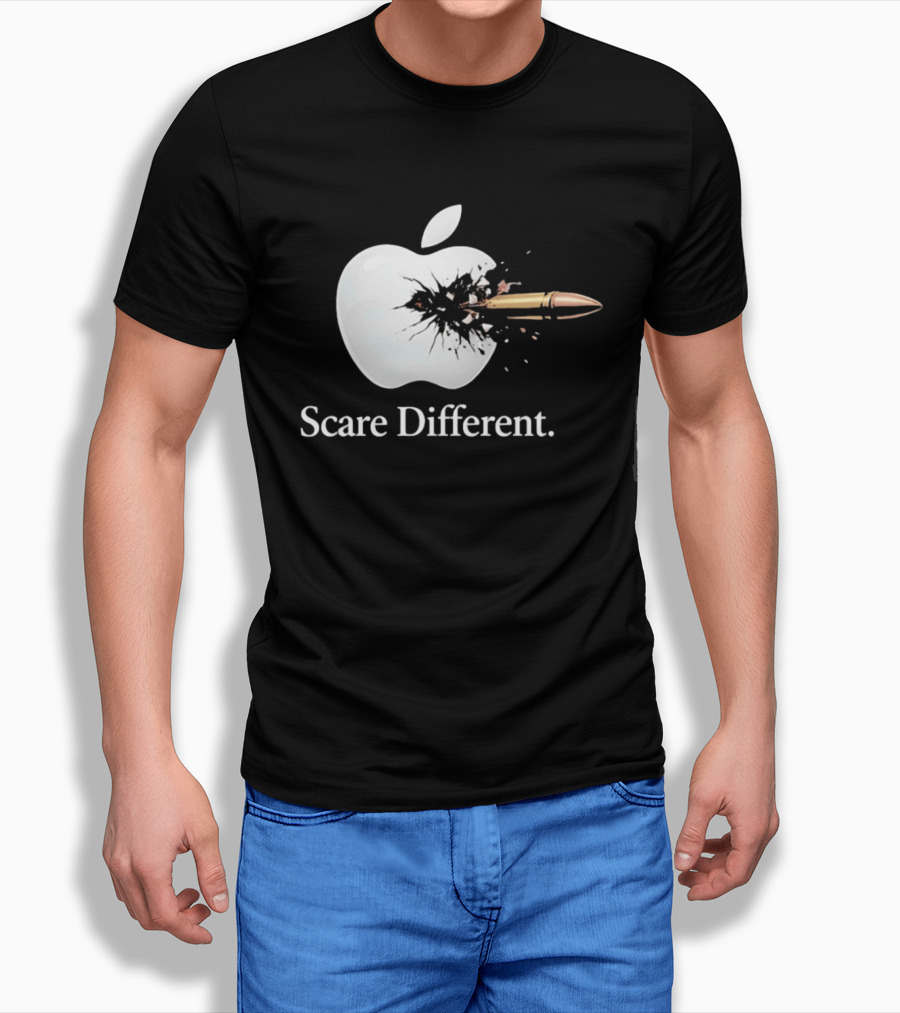 Scare Different Apple Bullet Hole Explosion T-Shirt