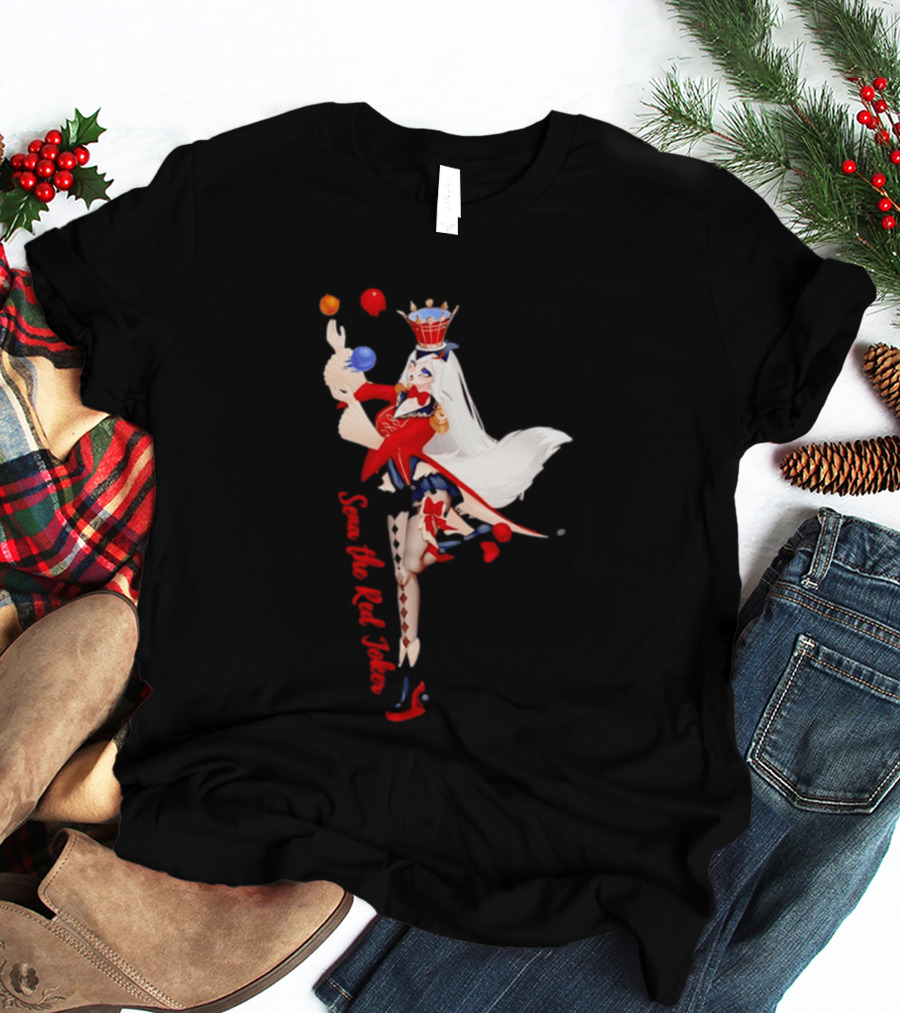 Sena The Red Joker Anime Jester Character With Crown And Juggling Balls T-Shirt