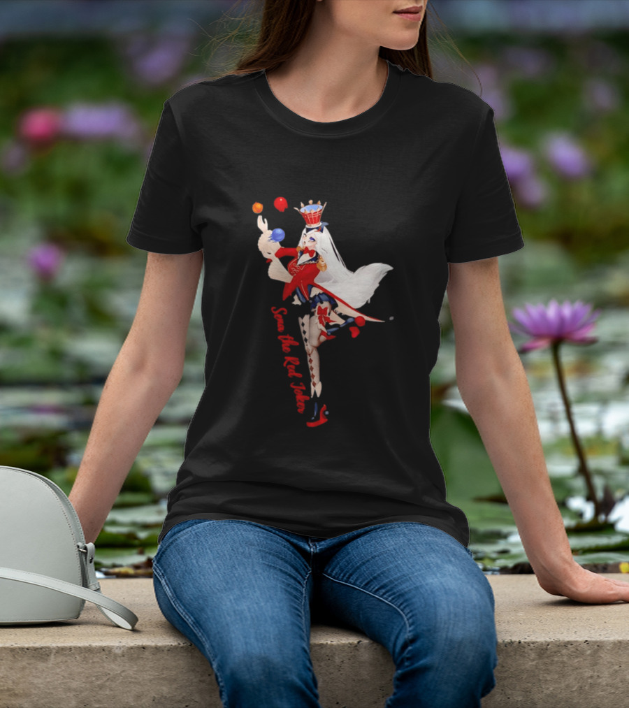 Sena The Red Joker Anime Jester Character With Crown And Juggling Balls T-Shirt