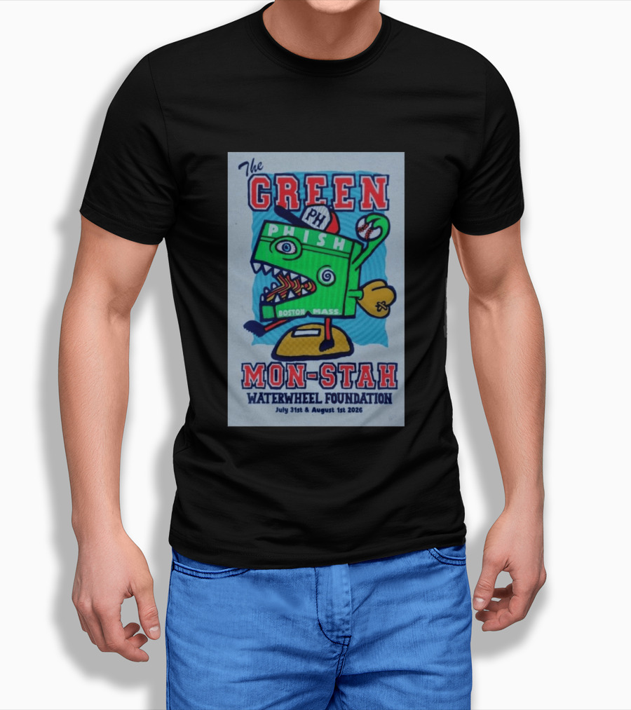 The WaterWheel Foundation The GREEN MON STAH Phish Fenway Park Boston July 31st August 1st 2026 T-Shirt