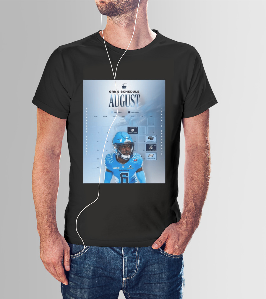 Toronto Argonauts August Game Schedule 2023 CFL Football Player Calendar T-Shirt