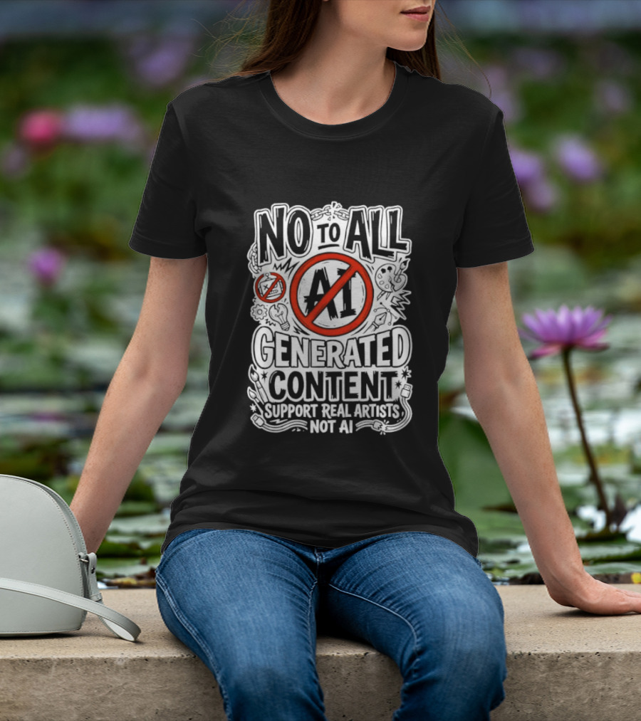 No To All AI Generated Content Support Real Artists Not AI T-Shirt
