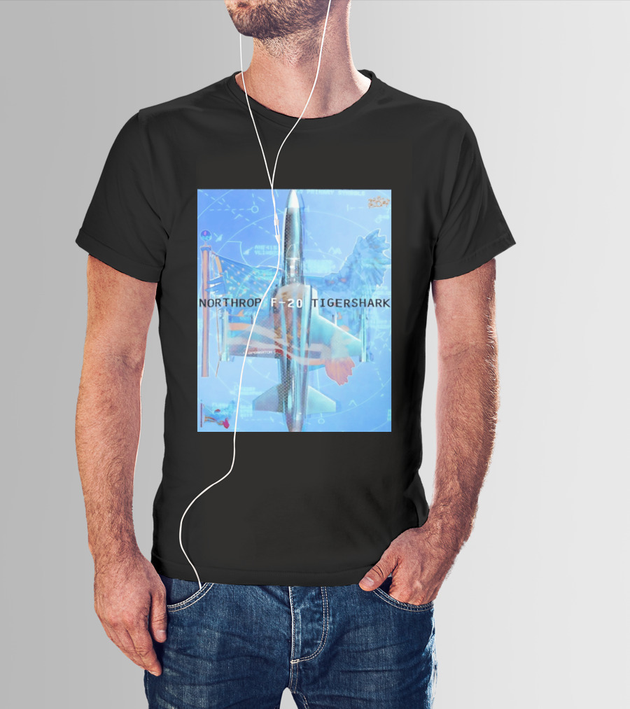 Northrop F 20 Tigershark Fighter Jet Aviation Digital Art And Aerospace T-Shirt