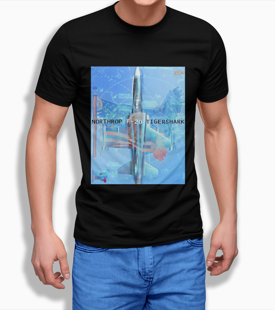 Northrop F 20 Tigershark Fighter Jet Aviation Digital Art And Aerospace T-Shirt