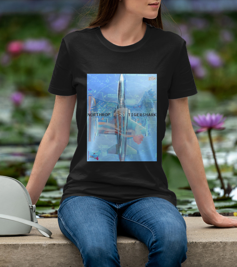 Northrop F 20 Tigershark Fighter Jet Aviation Digital Art And Aerospace T-Shirt