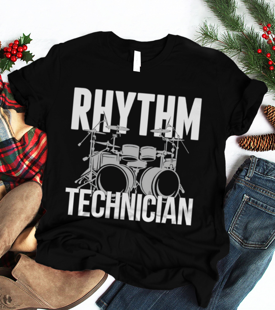 Rhythm Technician Drummer Drums Percussion T-Shirt