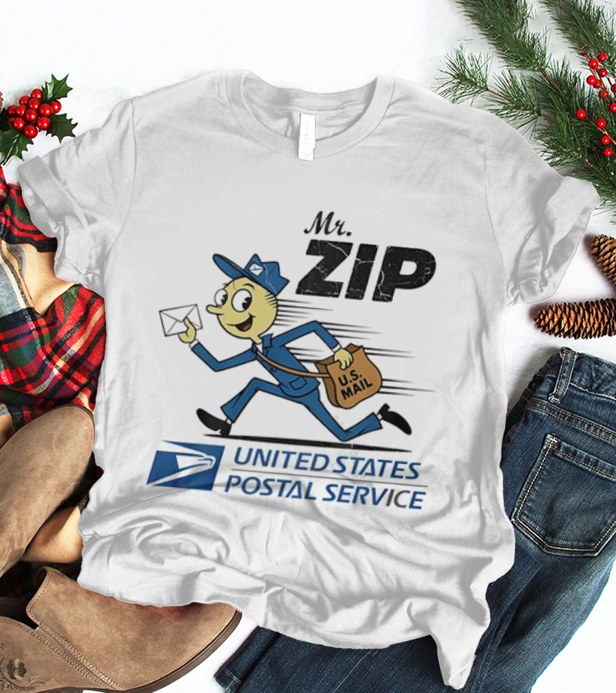 Mr ZIP USPS Retro Distressed U.S. Mail Carrier T-Shirt