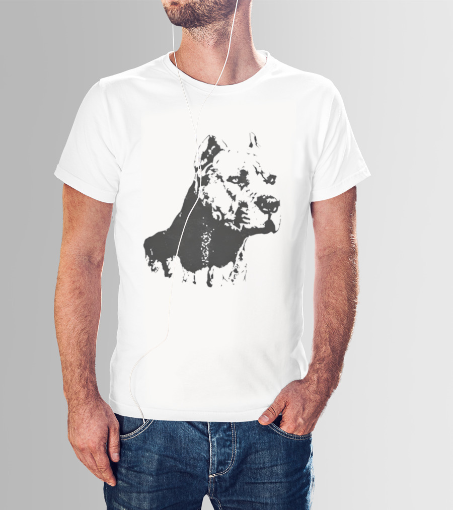 Distressed Pit Bull Dog Face Art For Dog Lovers T-Shirt