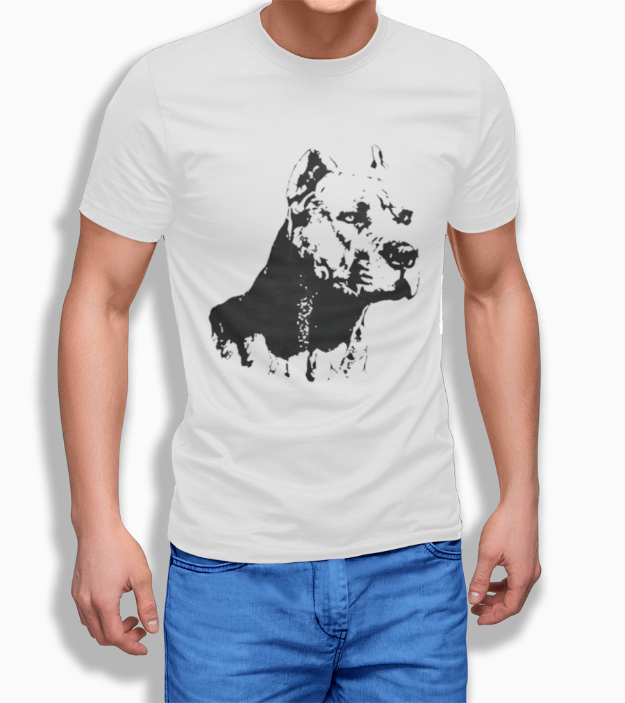 Distressed Pit Bull Dog Face Art For Dog Lovers T-Shirt