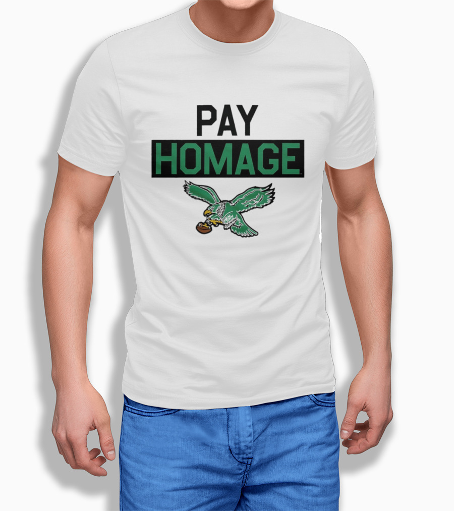 Pay Homage Philadelphia Eagles Football Vintage Eagle Carrying Football T-Shirt