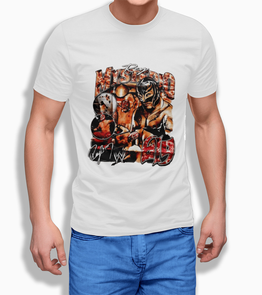 Rey Mysterio 619 WWE Wrestling Mask Signature Action T-Shirt