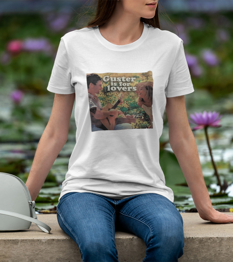 Guster Is For Lovers Romantic Picnic Scene With Guitar And Smiling Couple T-Shirt