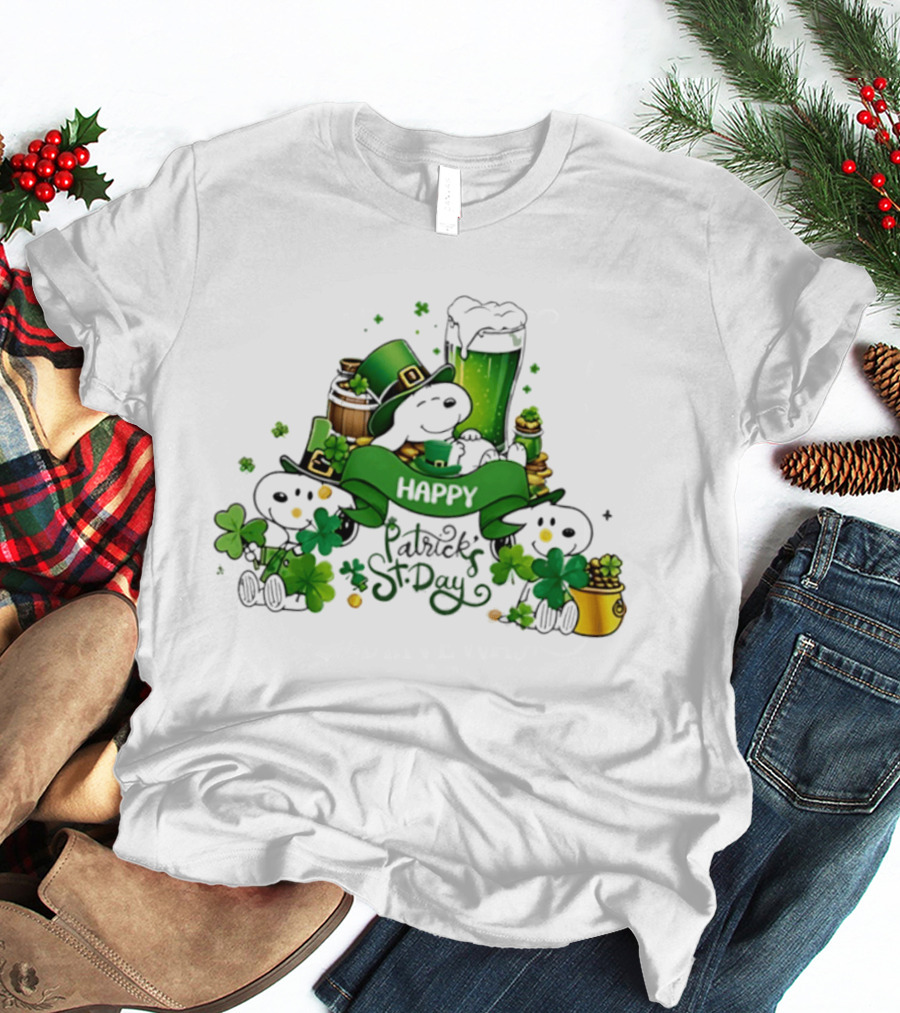 Snoopy St Patrick's Day Peanuts Shamrock Happy T-Shirt
