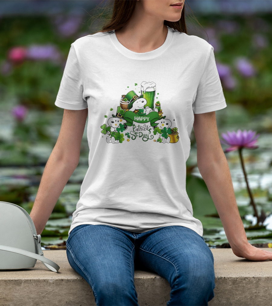 Snoopy St Patrick's Day Peanuts Shamrock Happy T-Shirt