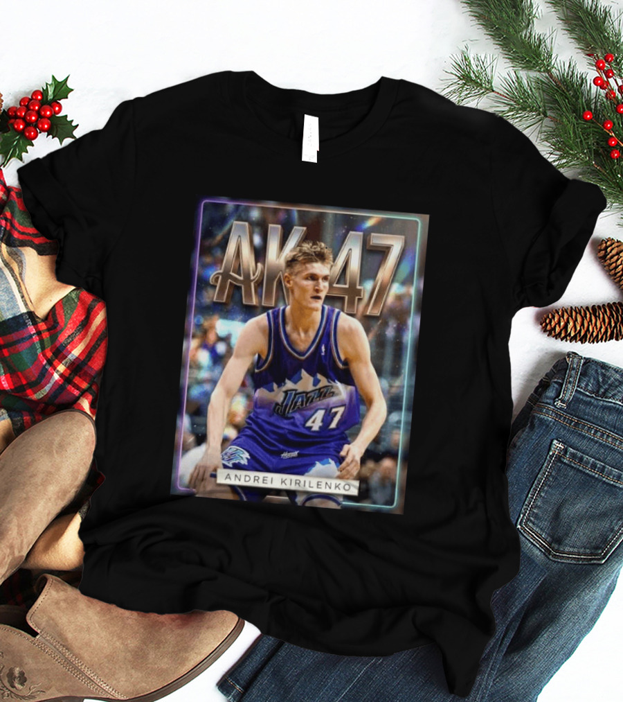 AK 47 Andrei Kirilenko Utah Jazz NBA Basketball Legends T-Shirt