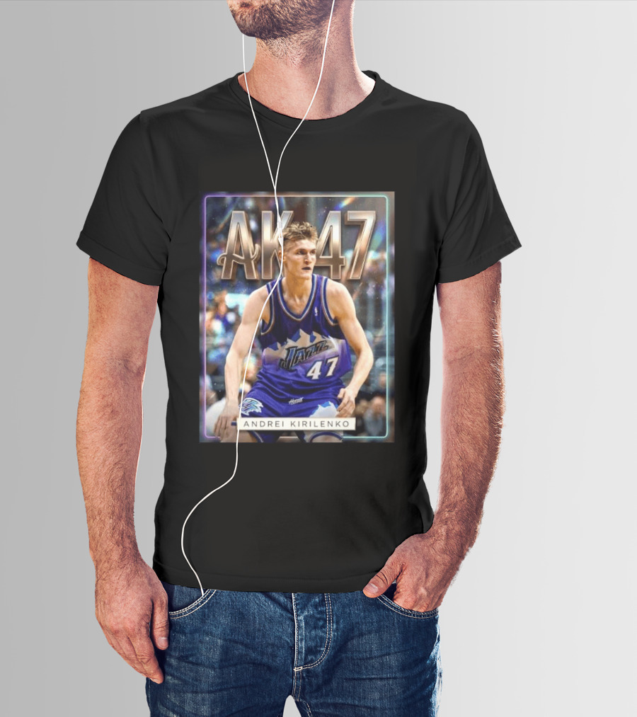 AK 47 Andrei Kirilenko Utah Jazz NBA Basketball Legends T-Shirt
