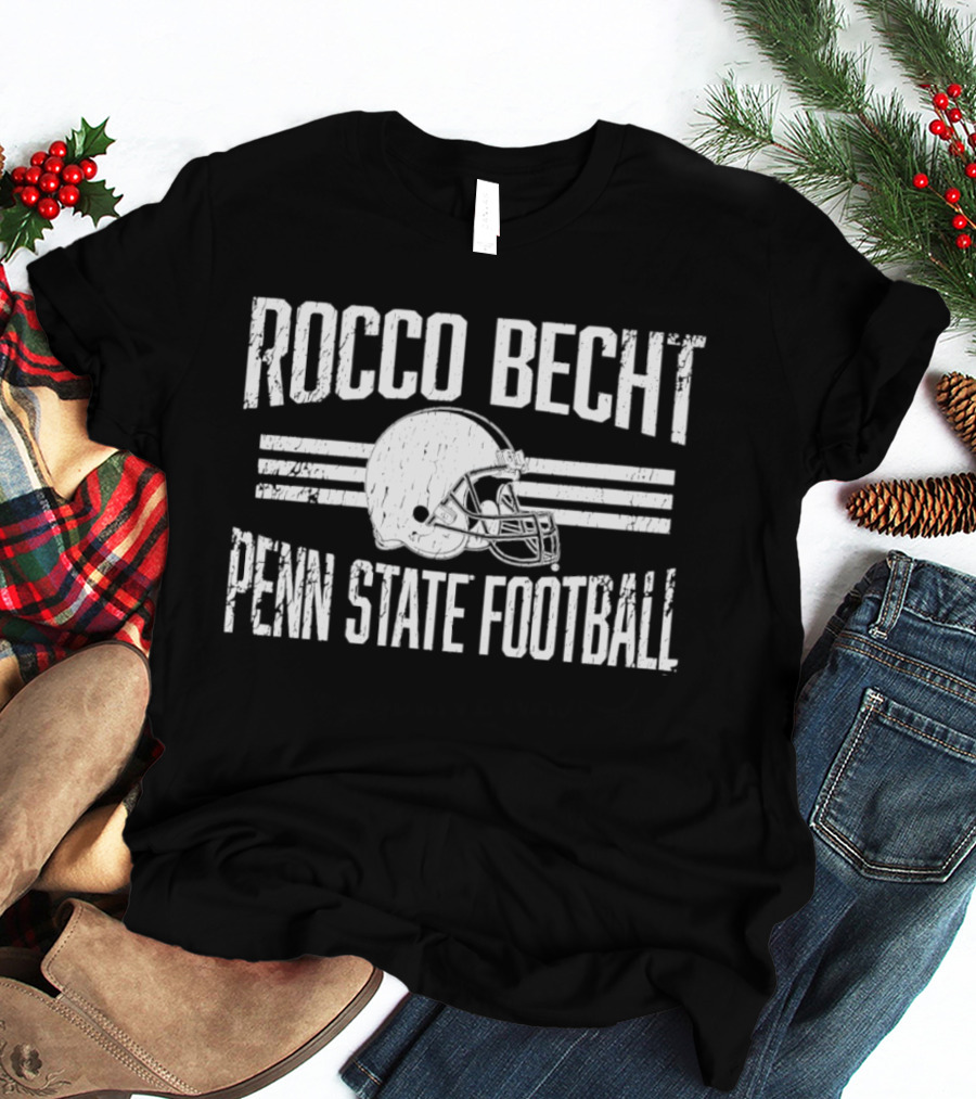 Rocco Becht Penn State Football Distressed Helmet T-Shirt