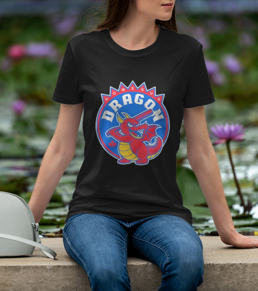 Homerun Dragon Toronto Blue Jays Batter With Red Bat And Maple Leaf T-Shirt