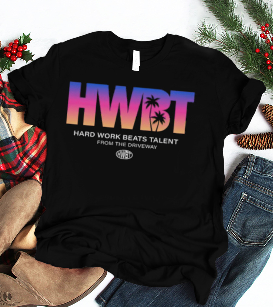 Hwbt Store Miami Sunset Hard Work Beats Talent Oversized T-Shirt