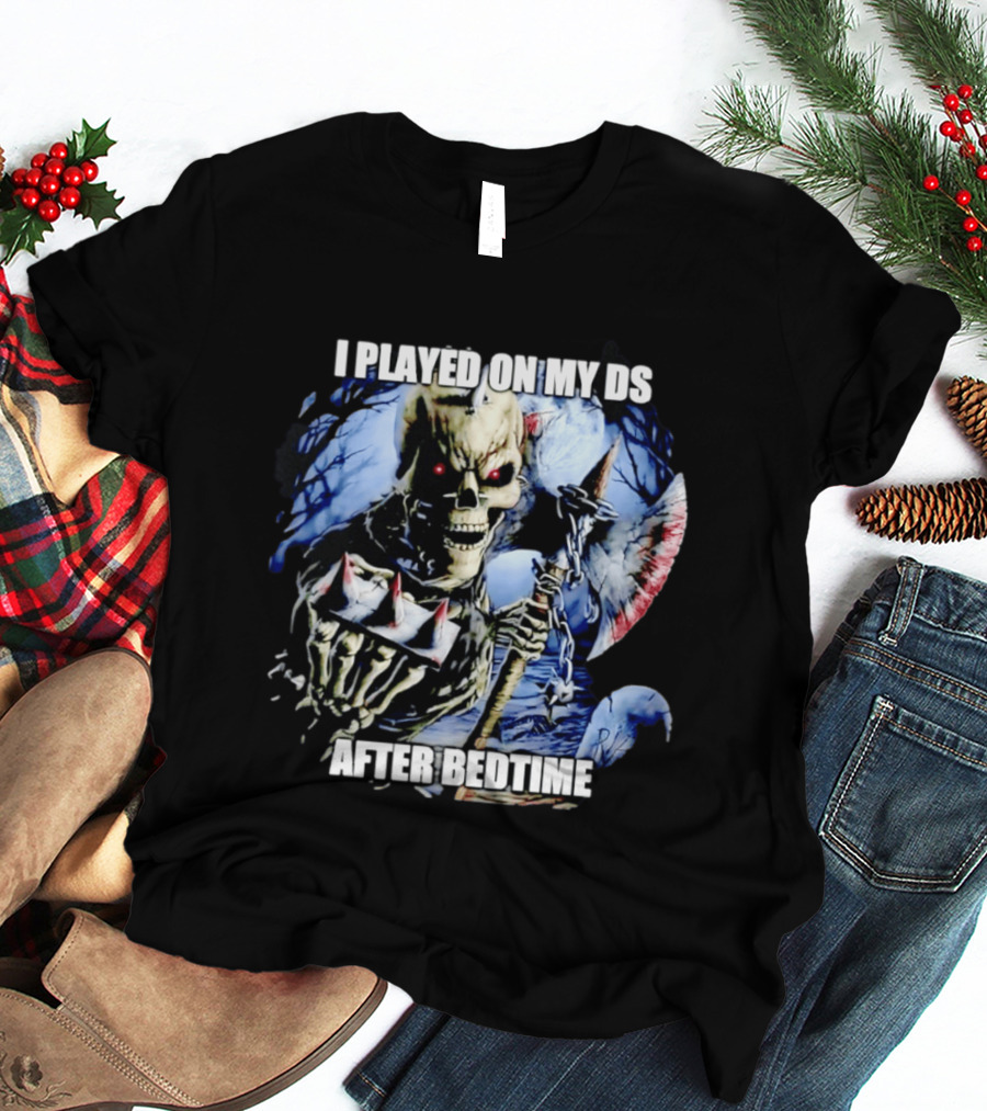 I Played On My DS After Bedtime Skeleton Gaming Humor T-Shirt