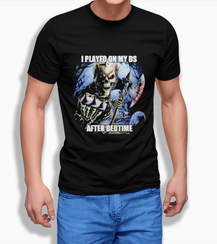 I Played On My DS After Bedtime Skeleton Gaming Humor T-Shirt