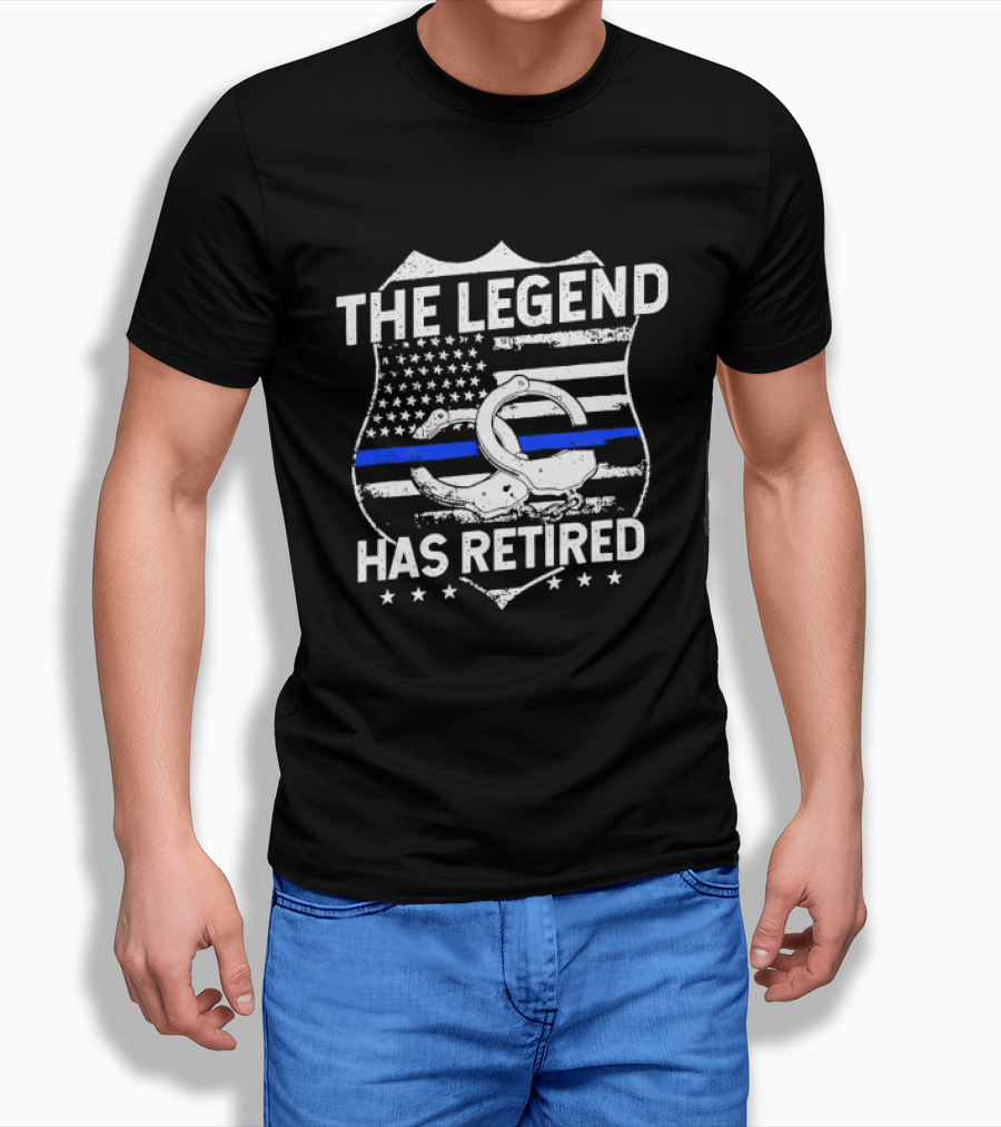 The Legend Has Retired Thin Blue Line Police T-Shirt