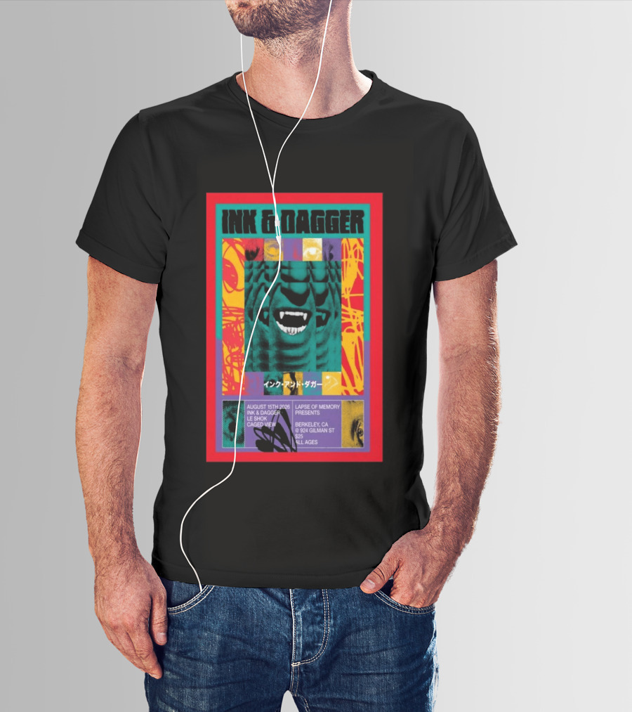 Ink & Dagger Live At 924 Gilman Street Berkeley August 15th 2026 Lapse Of Memory Presents T-Shirt