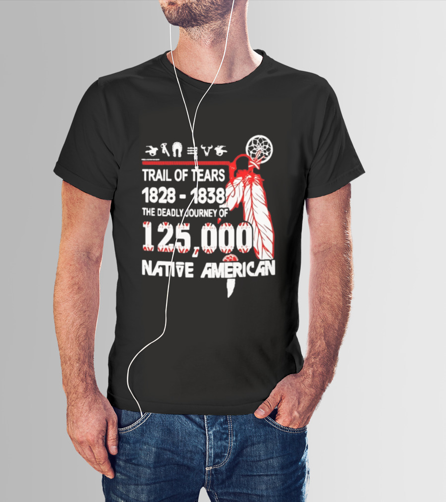 Trail Of Tears 1828 1838 Deadly Journey Of 125000 Native American T-Shirt