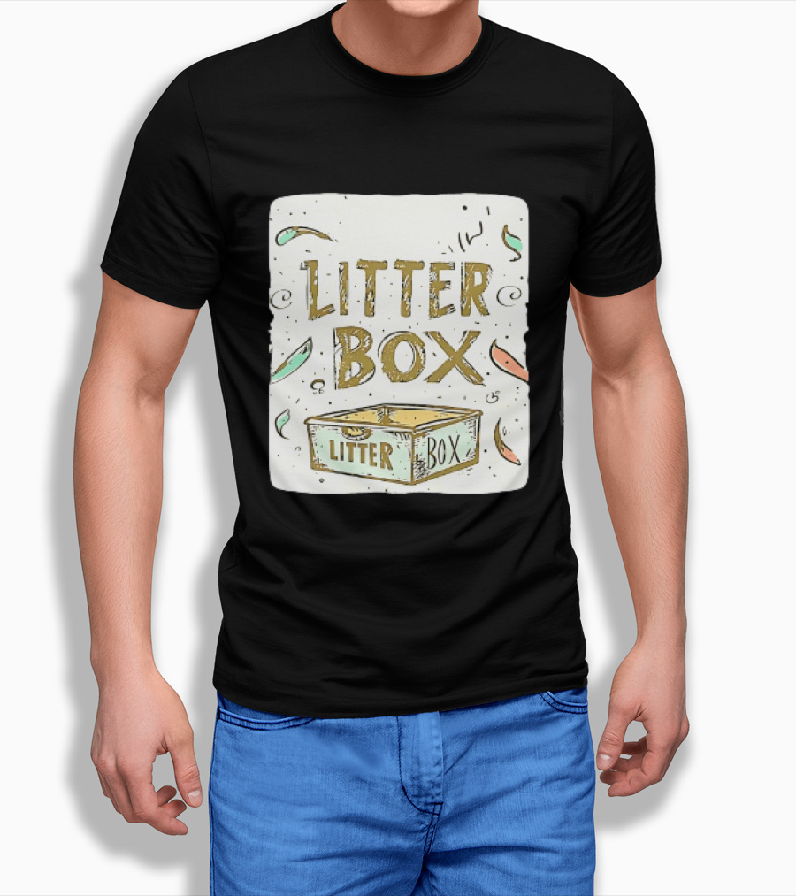 Litter Box Cat Pet Kitten Animal Fun Artwork With Litter Box T-Shirt