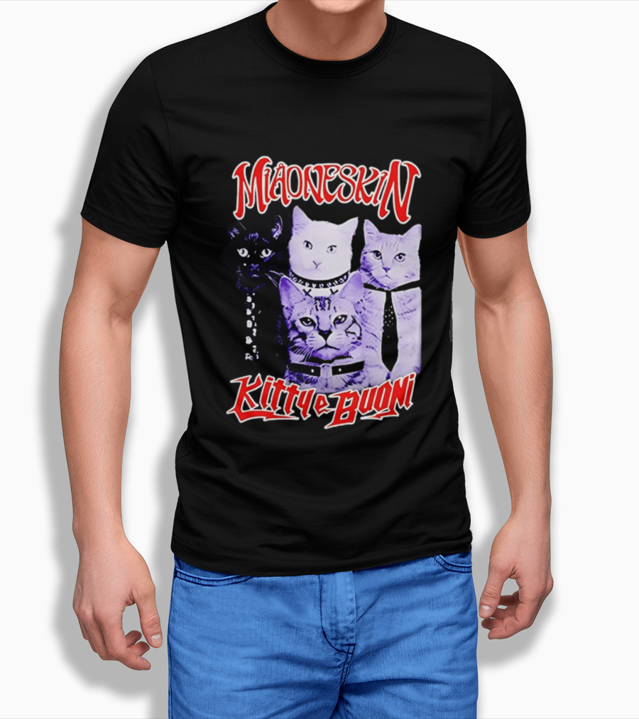 Miaoneskin Kitty E Buoni Maneskin Cats Band T-Shirt