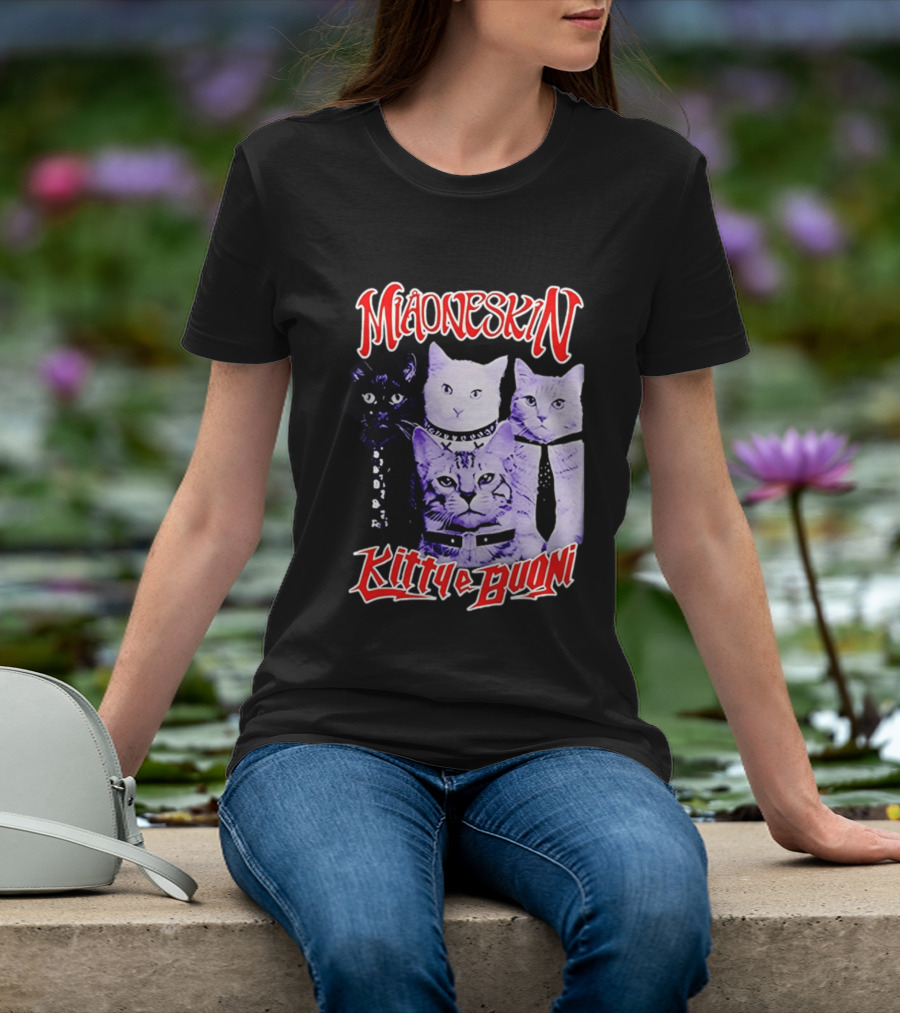 Miaoneskin Kitty E Buoni Maneskin Cats Band T-Shirt