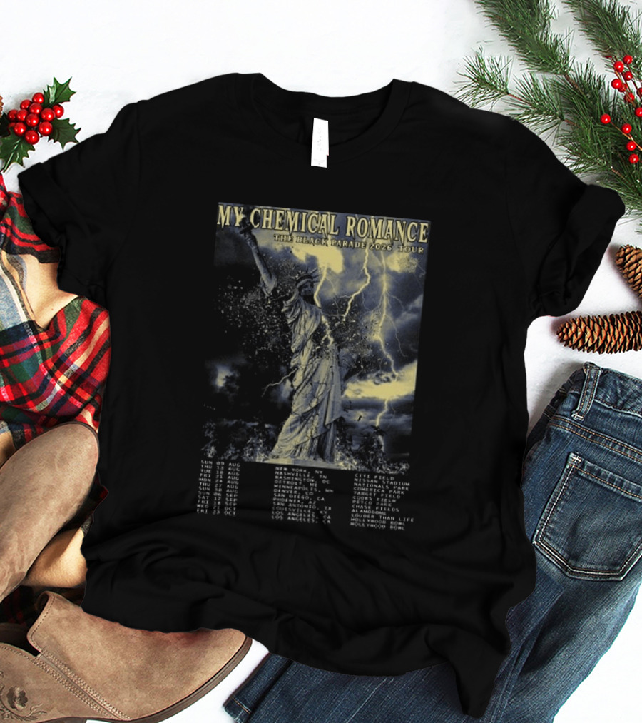 My Chemical Romance The Black Parade 2026 Tour Statue Of Liberty Concert Dates T-Shirt