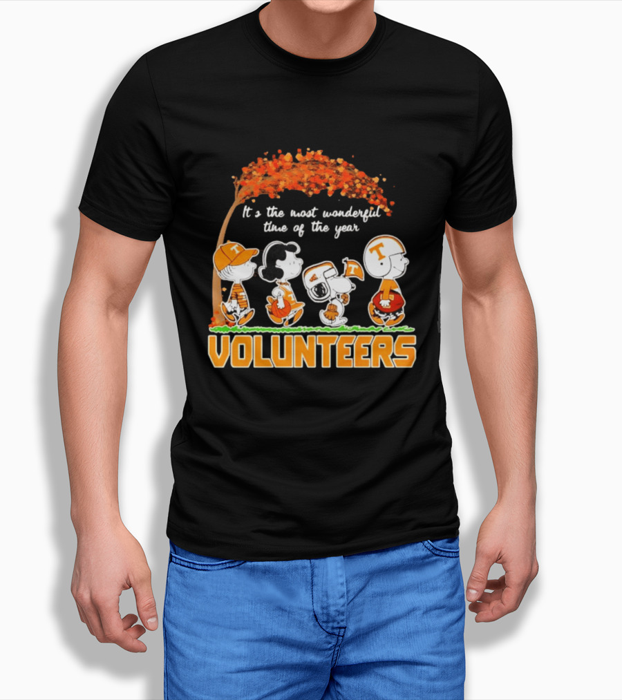 Peanuts Characters Tennessee Volunteers It's The Most Wonderful Time Of The Year T-Shirt