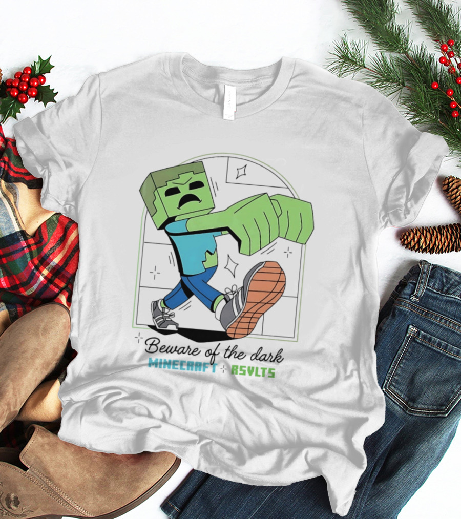 Beware Of The Dark Zombie Minecraft RSVLTS Gaming T-Shirt