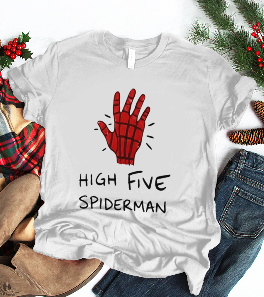 High Five Spiderman Marvel Superhero Comic Book T-Shirt