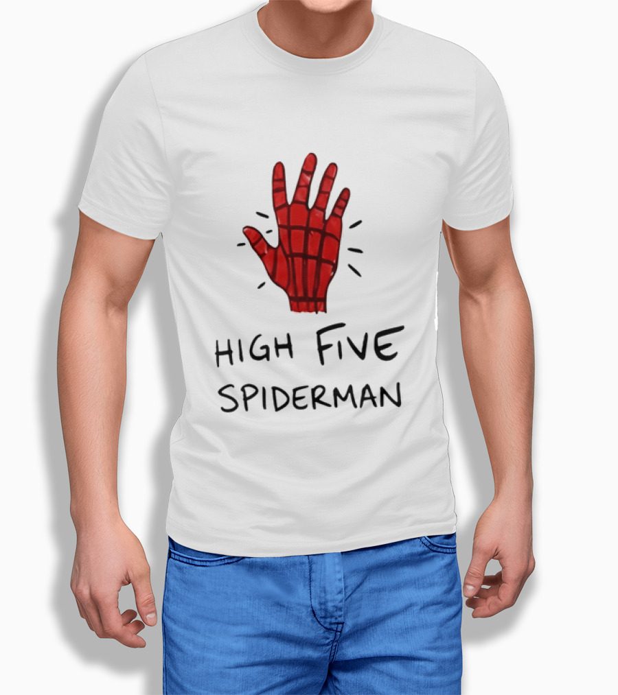 High Five Spiderman Marvel Superhero Comic Book T-Shirt