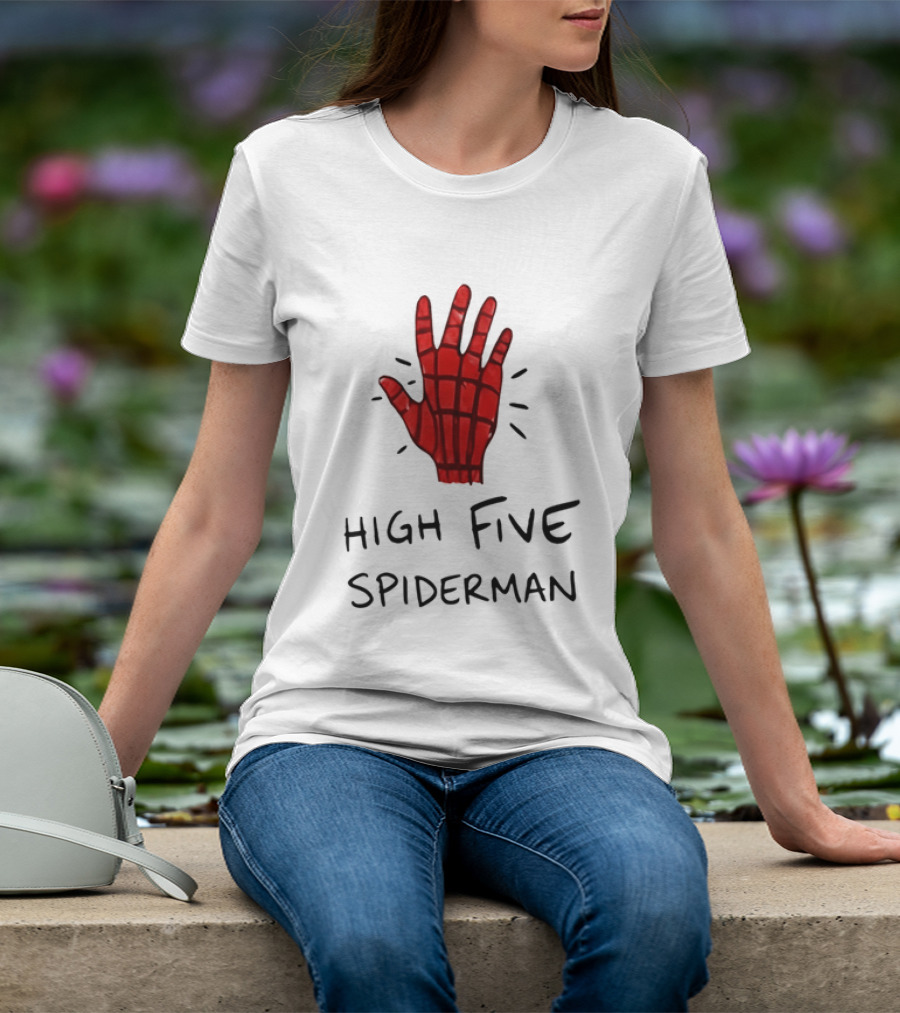 High Five Spiderman Marvel Superhero Comic Book T-Shirt