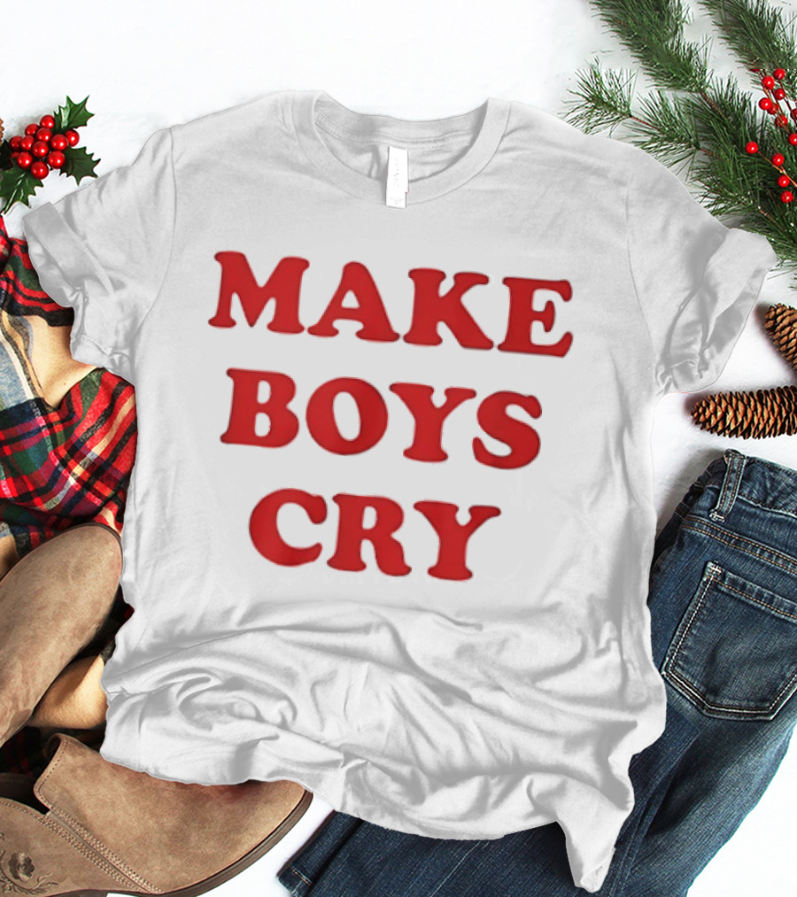 Make Boys Cry Aesthetic Y2K Trendy Red T-Shirt