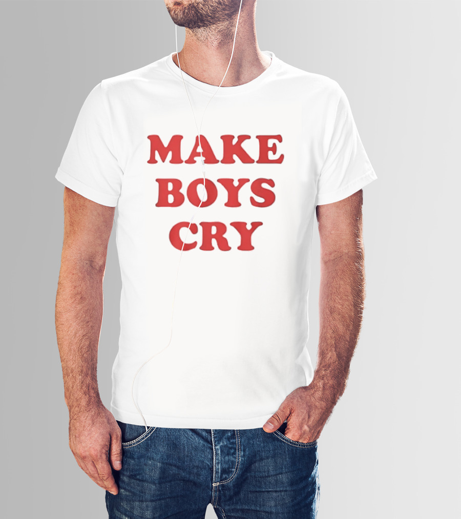 Make Boys Cry Aesthetic Y2K Trendy Red T-Shirt
