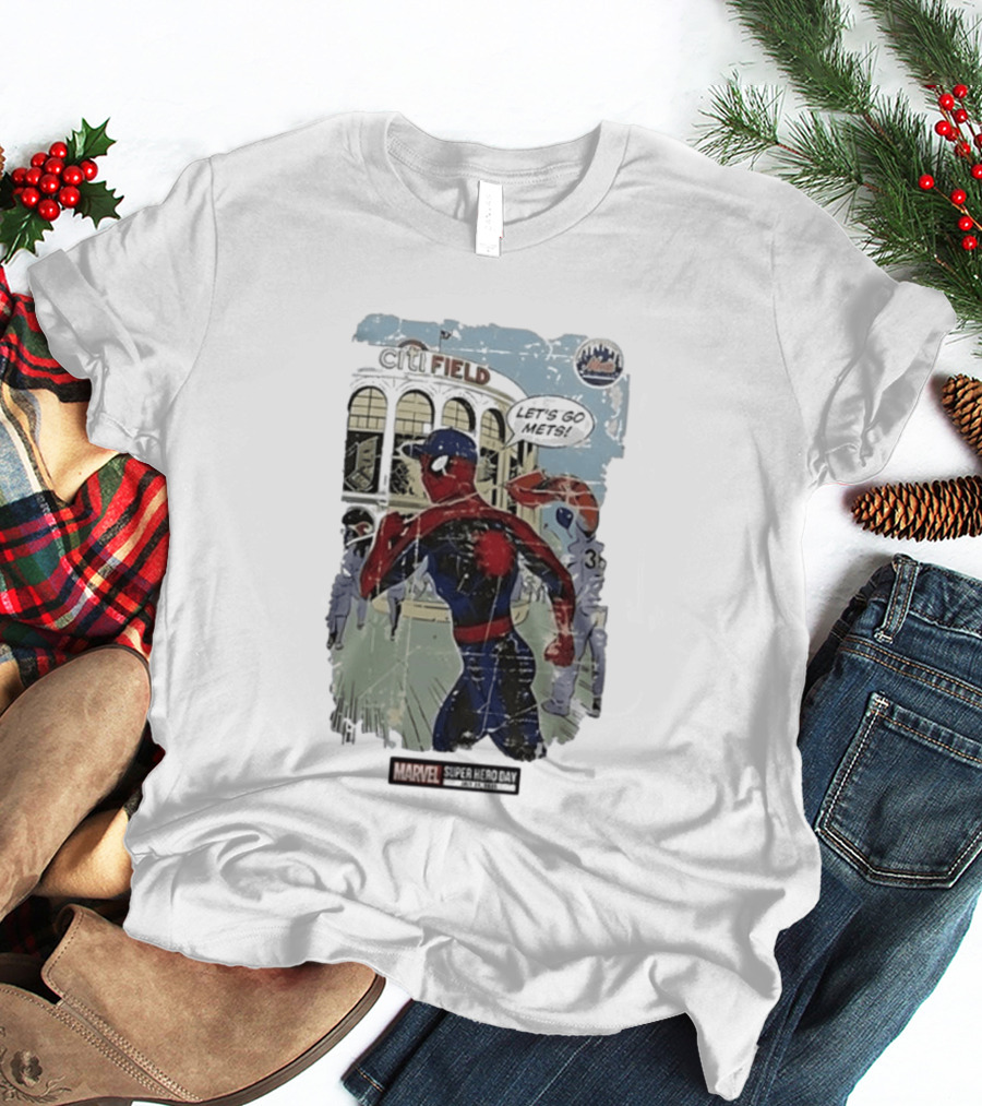 Citi Field Marvel Super Hero Day Spiderman Let's Go Mets 2026 T-Shirt