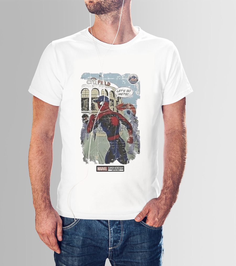 Citi Field Marvel Super Hero Day Spiderman Let's Go Mets 2026 T-Shirt
