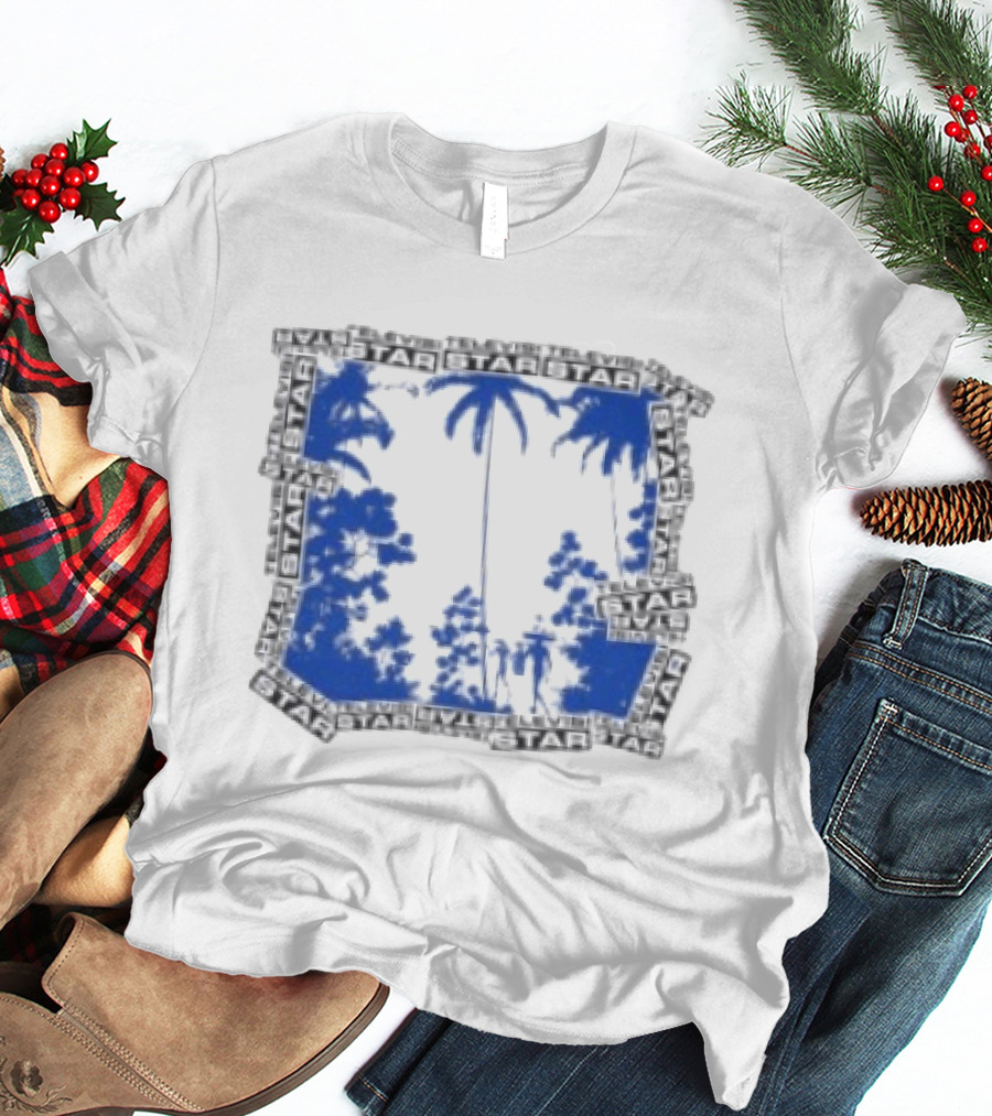 Televisi Star Catalog Store Paradise Blue White Palms T-Shirt